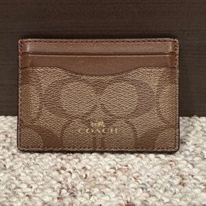 Coach Signature Brown Card Holder